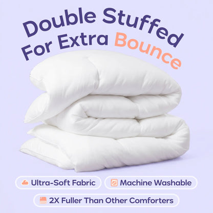 Mellow Sleep | MarshMellow Comforter – Double‑Stuffed Ultra‑Soft A‑Class Fabric, Heat‑Adaptive Vegan Fill, OEKO‑TEX Certified, Machine Washable