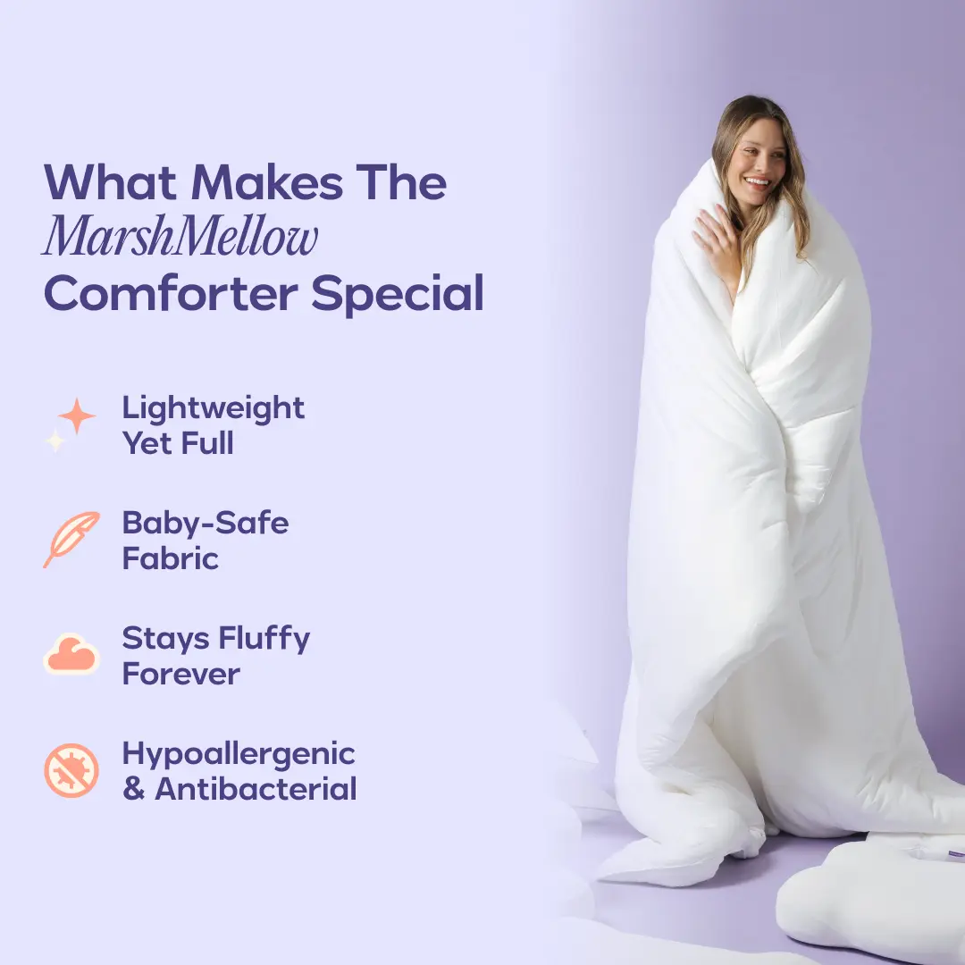 Mellow Sleep | MarshMellow Comforter – Double‑Stuffed Ultra‑Soft A‑Class Fabric, Heat‑Adaptive Vegan Fill, OEKO‑TEX Certified, Machine Washable